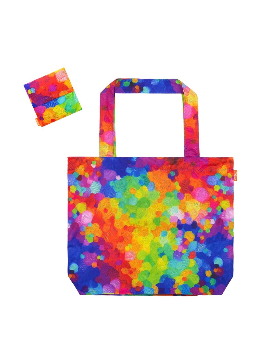 New Reusable Shopping Bag Grocery Tote Foldable Pocket Travel Colorful Rainbow